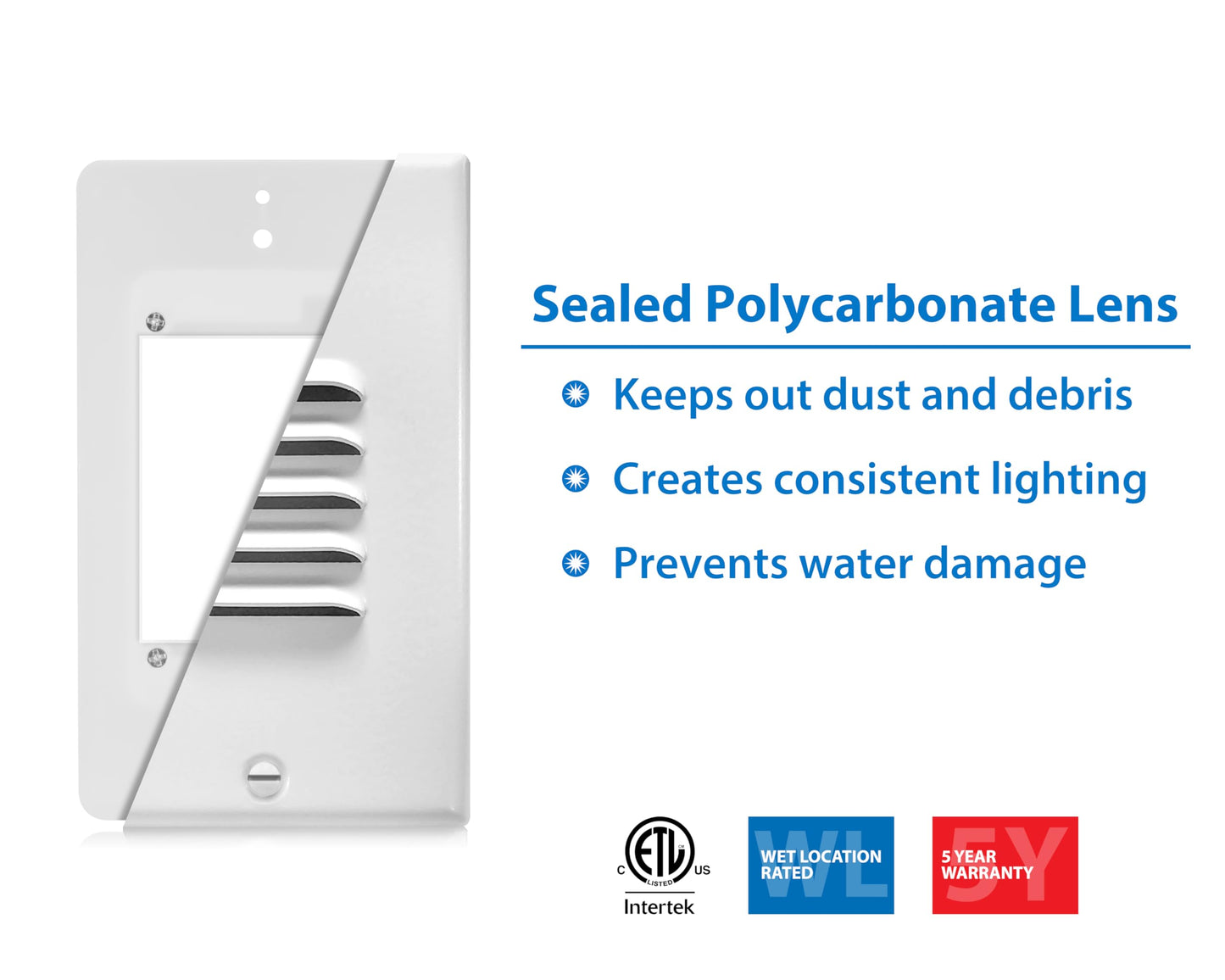 STP2 Louvered White LED Step Light (STP2L120WH)