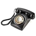 QUOXO Rotary Retro Telephone,1950's Old Antique Corded Landline Dial Phones, Classic Desk Wall Phone for Home Office Decor