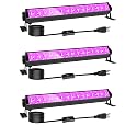 3 Pack 42W LED Black Light Bar, Blacklight Flood Light with Plug & Switch & 5.9ft Power Cord, Each Light Up 24x24ft Area, for Glow Fluorescent Party