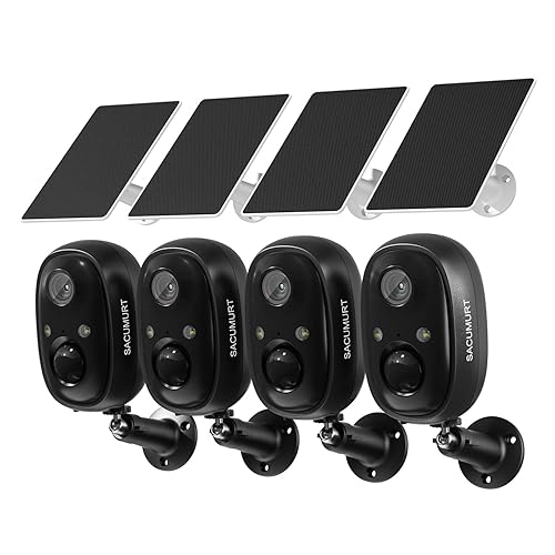 WiFi Cameras for Home Security, Solar Powered Security Cameras Wireless Outdoor, Outdoor Camera Wireless, PIR Motion Detection, Color Night Vision