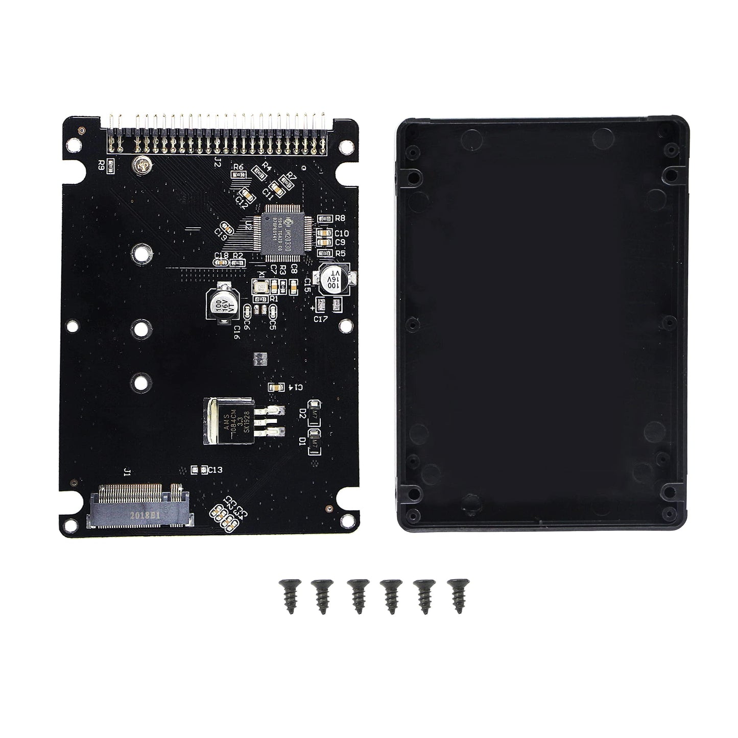 GINTOOYUN M.2 NGFF SATA SSD to 2.5" IDE 44pin Enclosure Adapter, Black for Notebook Laptop?Desktop Computer and More