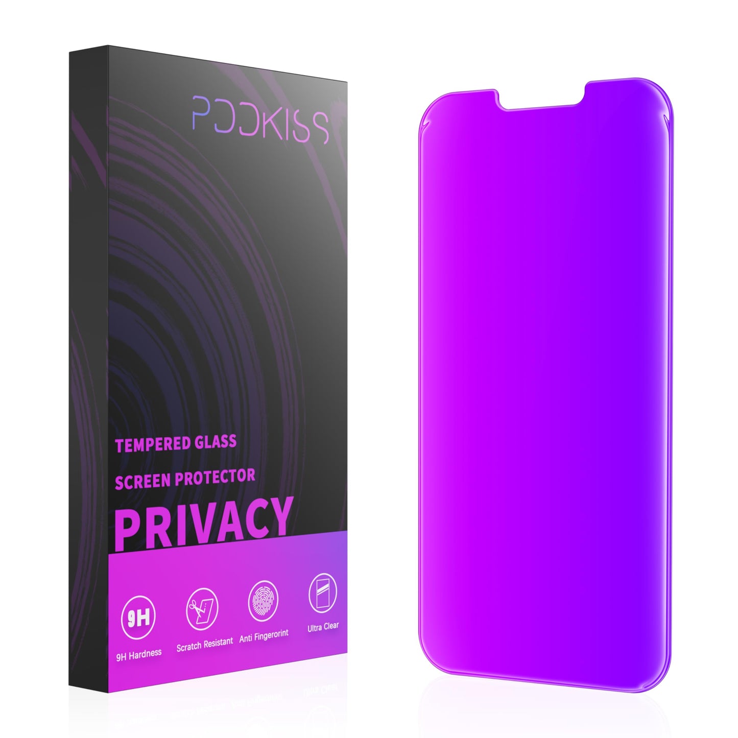PDDKISS Compatible for iPhone 12 Pro Max Privacy Screen Protector 6.7 Inch, Purple Gradient Colorful Anti Spy Anti Blue Light HD Screen Protector