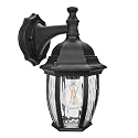 Maxxima Outdoor Wall Light Metal Frame with Clear Water Glass, E26 Socket