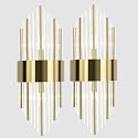 TEENYO Modern Gold Wall Sconces Set of Two Crystal Sconces Wall Lighting 2-Light Brass Glass Wall Light Fixtures for Bedroom Living Room Bathroom