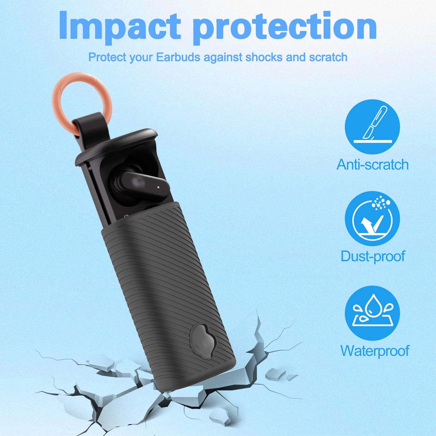 POZCIS for Skullcandy Dime Evo Case Cover, Soft Silicone Protective Earbuds Case, Only Compatible with Skullcandy Dime Evo with Cleaner Kit