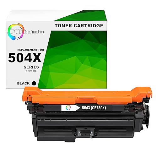TCT 504X Black Toner Cartridge - Compatible Replacement for HP 504X CE250X Black High Yield Works with HP LaserJet CP3520 CP3525 Printers (10,500