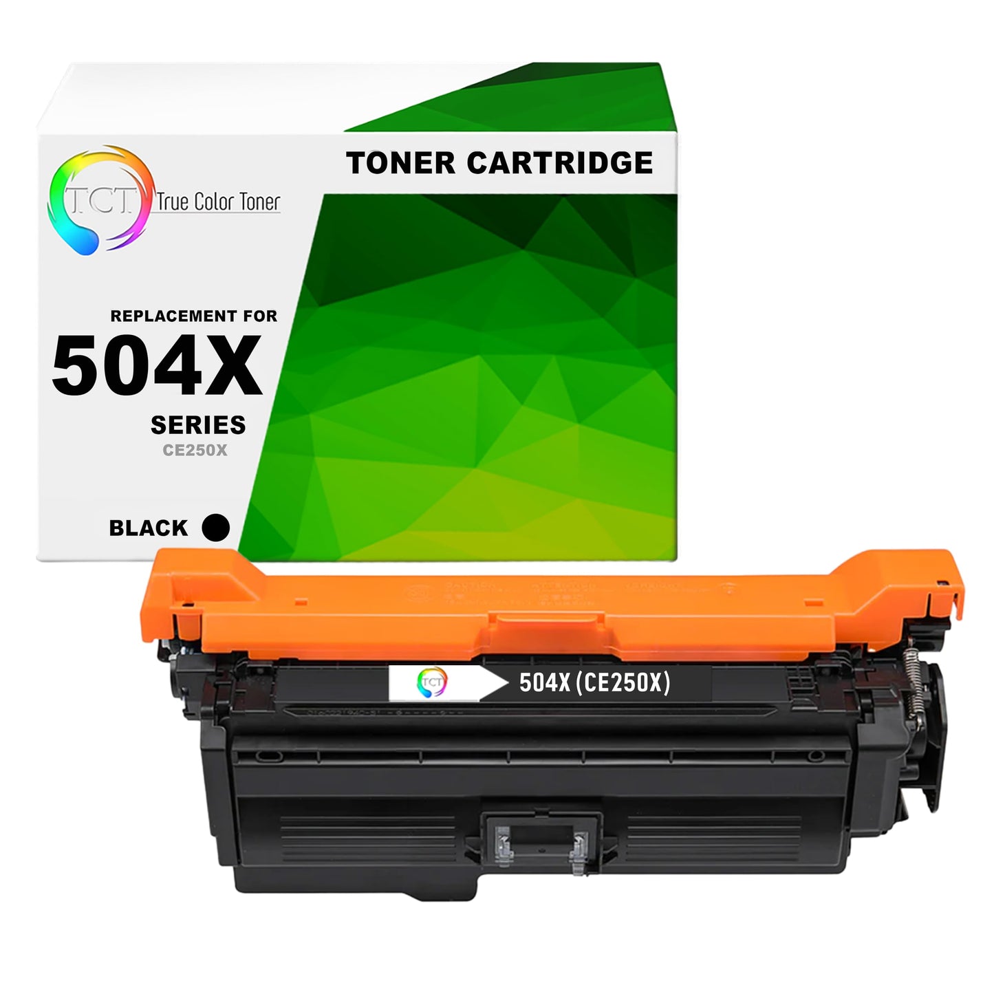 TCT 504X Black Toner Cartridge - Compatible Replacement for HP 504X CE250X Black High Yield Works with HP LaserJet CP3520 CP3525 Printers (10,500