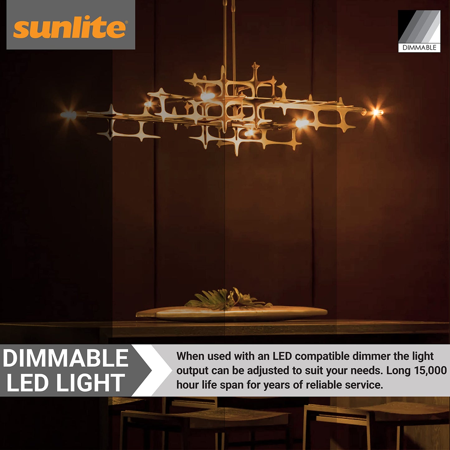 Sunlite LED Filament T12 Tubular Light Bulb, 3 Watts (40W Equivalent), 350 Lumens, ETL Listed, 100 mm, Medium E26 Base, Dimmable, 2700K Soft White, 1