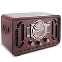 Pyle Retro Wireless Bluetooth Radio Speaker - Classic Vintage Style Audio Sound Receiver System w/Built-in Stereo Speakers, USB, SD Card Slot, AUX
