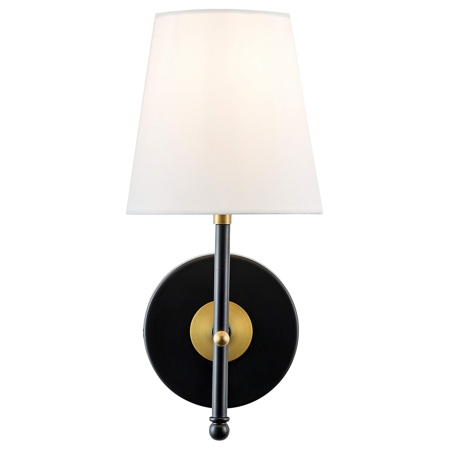 Tamb Wall Sconce with Fabric Shade | Antique Brass Hallway Light Fixture LL-SC201-AB
