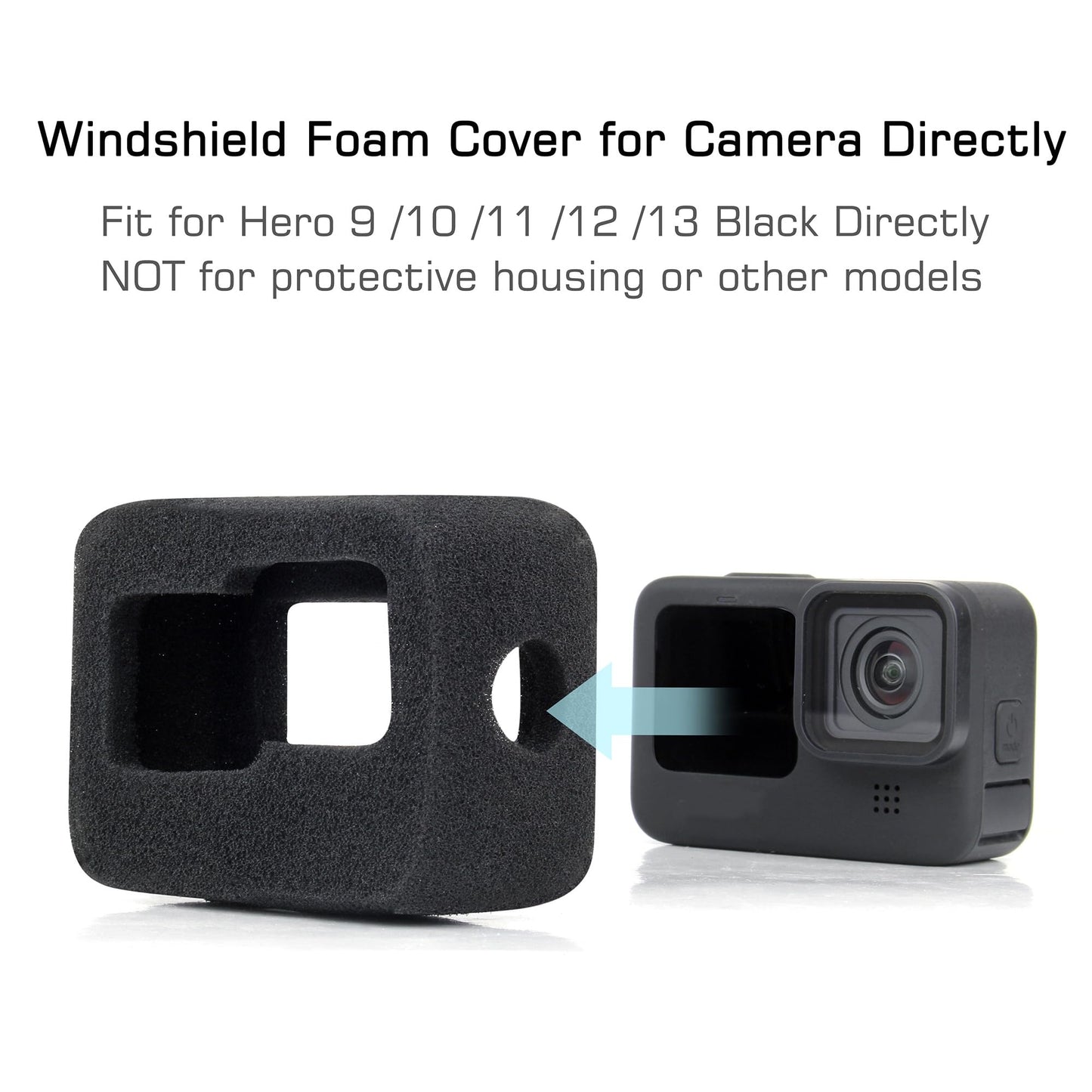 GEPULY 2-Pack Windslayer Cover Wind Muff for GoPro Hero 9 10 11 12 13 Black Wind Noise Reduction Housing Frame Case