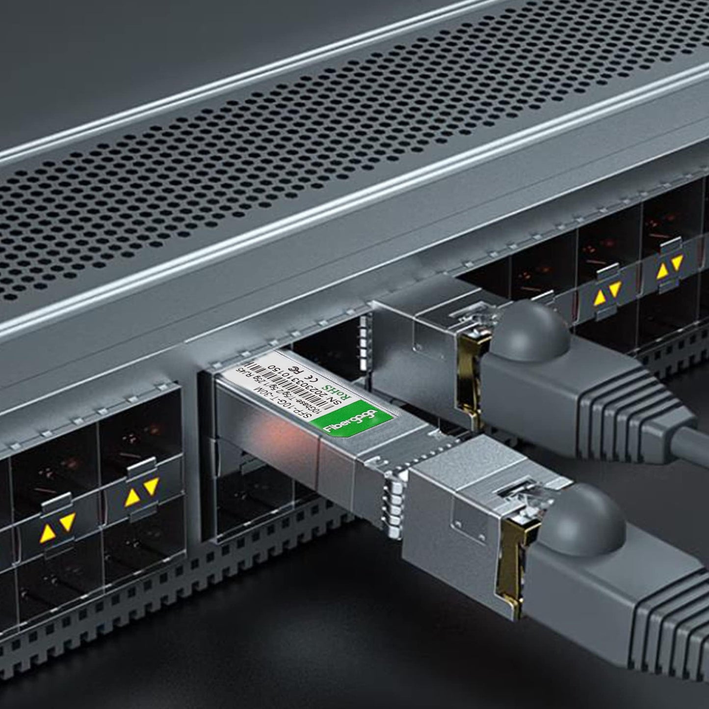 SFP+ to RJ45, 1.25g/2.5g/5g/10G-T Copper Transceiver Module, 10GBase-T SFP+, Compatible for Cisco SFP-10G-T-S, Ubiquiti UniFi UF-RJ45-10G, Mikrotik