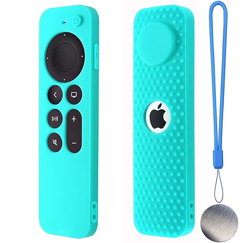Silicone Remote Case for Apple TV 4K 2nd Gen 2021 Siri Remote Anti-Slip Durable Silicone Cover Magnetic Protective Sleeve Shockproof Remote Case(Mint