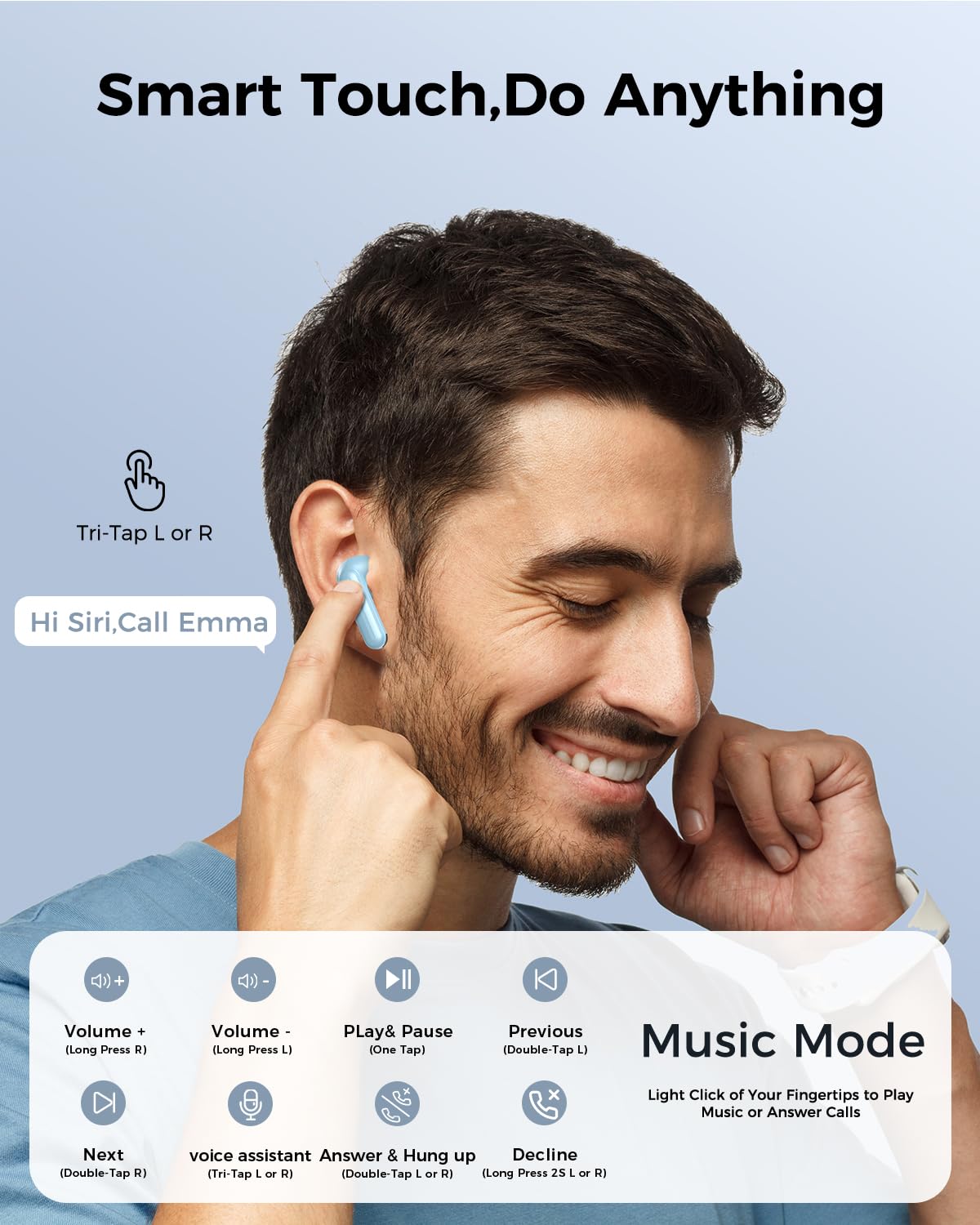 Wireless Earbuds,Bluetooth in Ear Buds with Immersive Surround Sound Stereo,Tap-Control,48 Hours Playtime,Bluetooth 5.4 LED Display Charging…