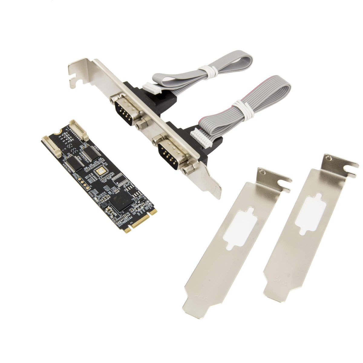 IO CREST 2 Port RS-232 DB9 Serial M.2 B+M Key Controller Card SI-ADA15069
