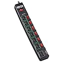 Tripp Lite 7 Outlet (6 Individually Controlled) Surge Protector Power Strip, 6ft Cord, Black, Lifetime Limited Warranty & 25K Insurance (TLP76MSGB)