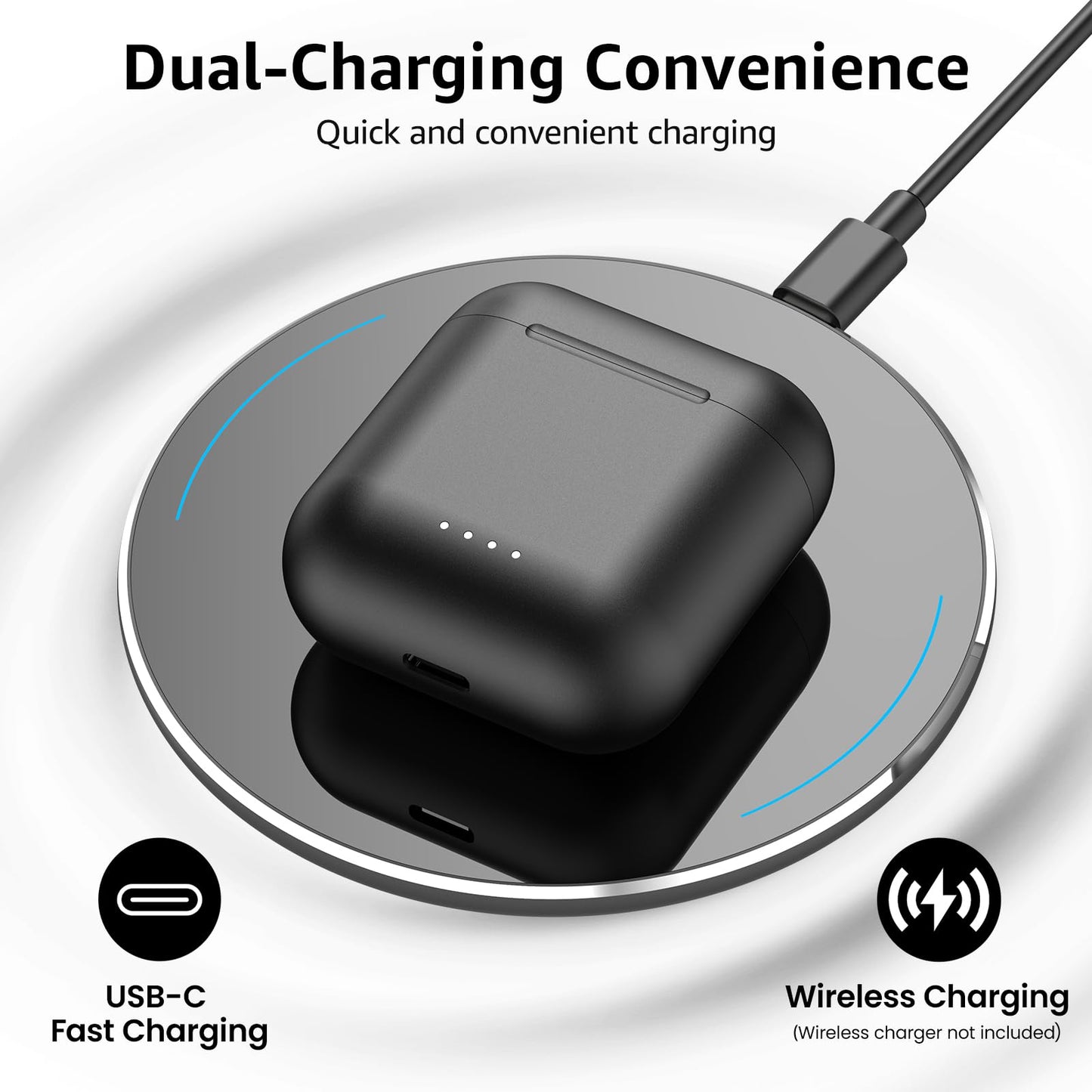 TOZO T6 Wireless Earbuds, Bluetooth Ear Buds, Stereo Sound in Ear Headphones, 50 Hours Playtime, AI Clear Call, Wireless Charging Case, APP