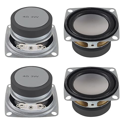 ACEIRMC 4PCS 2" 4Ohm 3W DIY Small Full Range Audio Speaker Stereo Woofer Loudspeaker for Arduino and DIY Speaker (A)