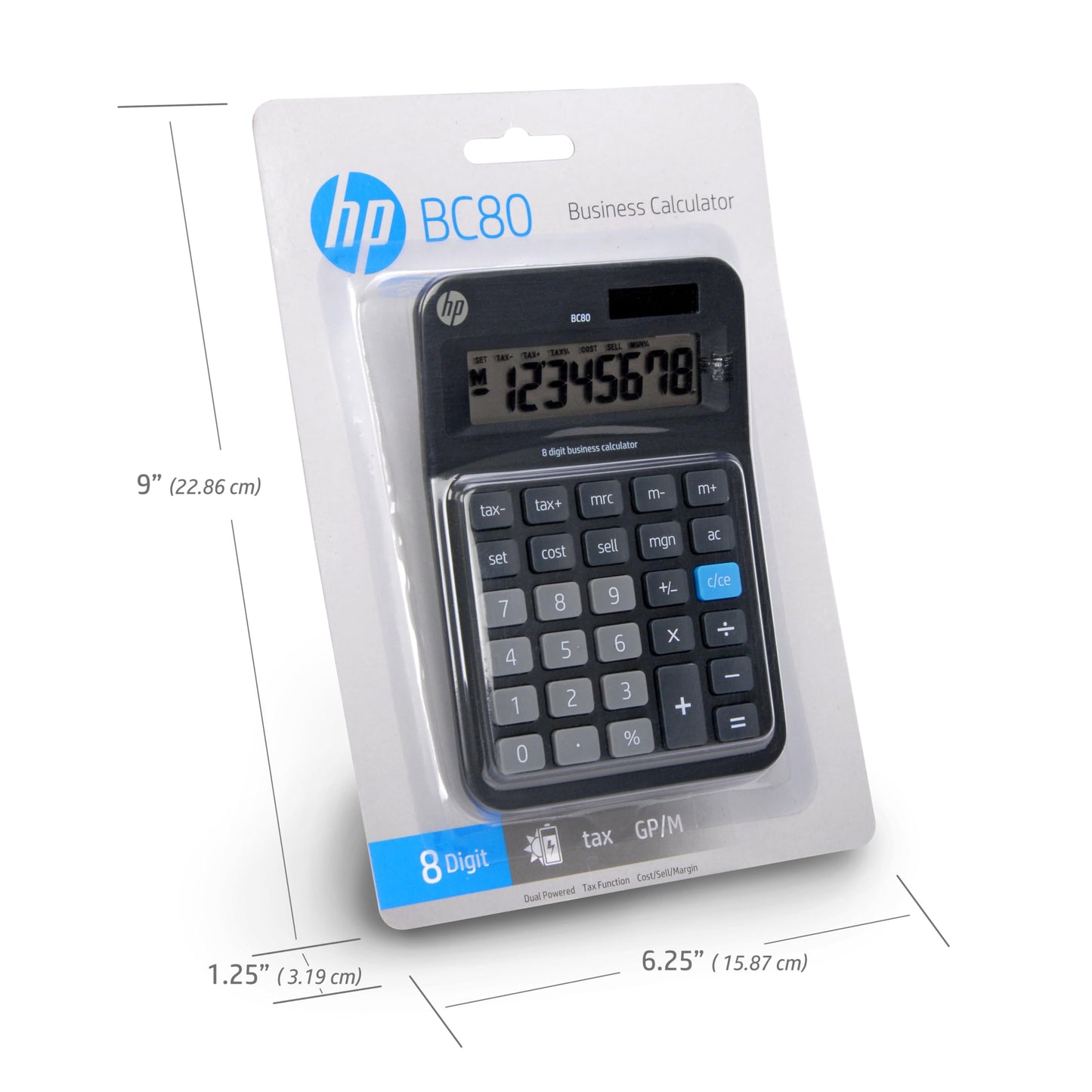 HP - Mini Desktop Business Calculator, 8-Digit Solar Powered Desktop Calculator