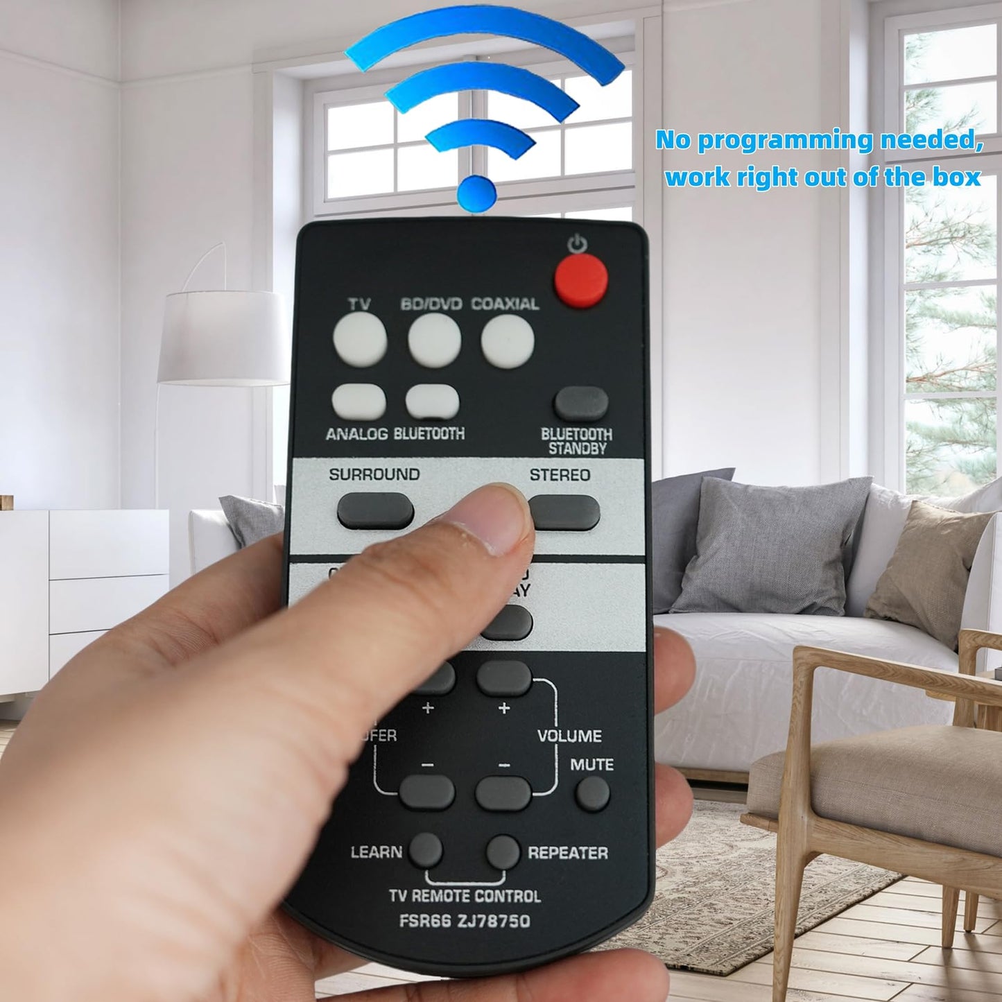 Replaced Remote FSR66 for Yamaha YAS-107 YAS-207 YAS 106 YAS-203 ATS-1070 ATS-1060 ATS-1030 ZJ78750 ATS1050 ATS-1050 YAS-105 YAS-103 ATS1080 YAS-1080