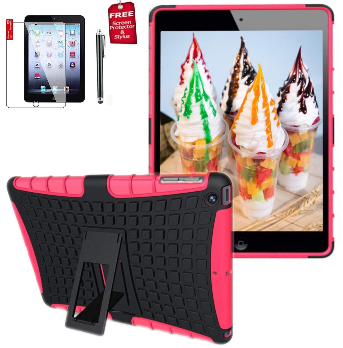 Case for Ipad 4th 3rd 2nd Generation 9.7 inch case Cover (Old Model) md510ll/A MC769ll /A Mc979ll /A Mc705ll /A A1458 A1430 A1416 2In1 TPU PC Design
