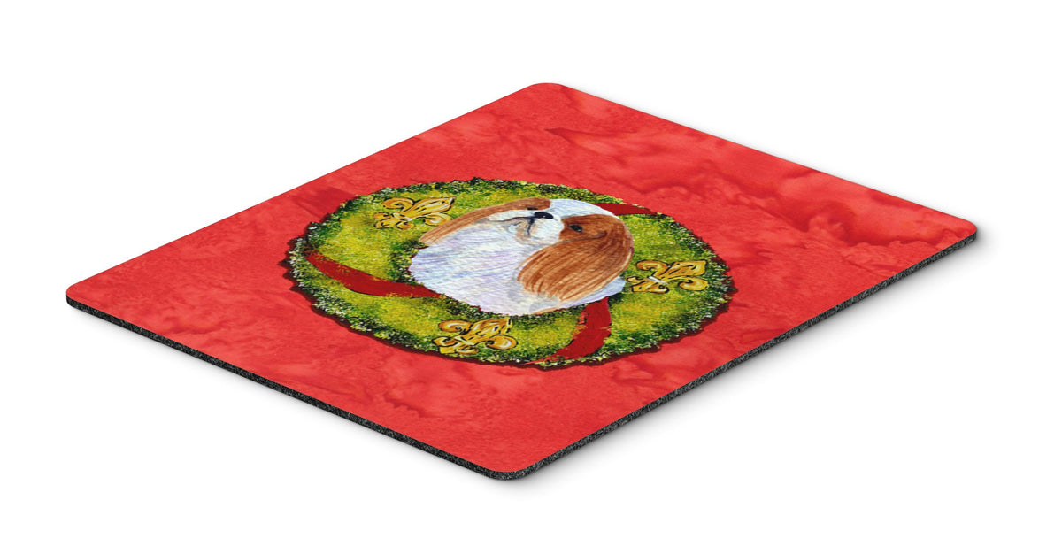 Caroline's Treasures SS4194MP English Toy Spaniel Cristmas Wreath Mouse Pad, Hot Pad or Trivet for Home Office Gaming Working Computers Laptop Mouse