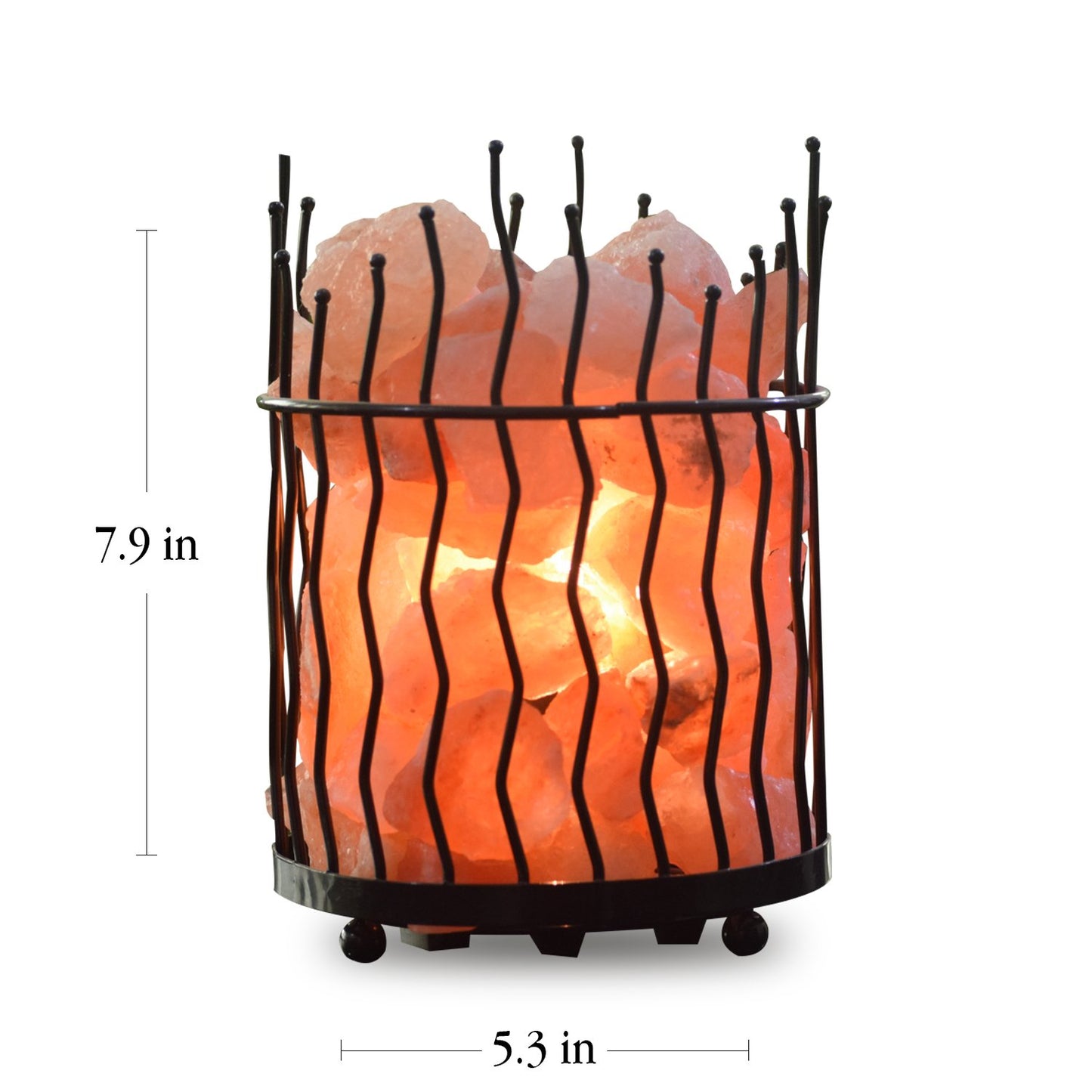 Himalayan Glow Pillar style Salt Basket Lamp with salt chunks, Himalayan Salt lamp with Touch Dimmer Control, Amber Glow, Idle for Home, Offices