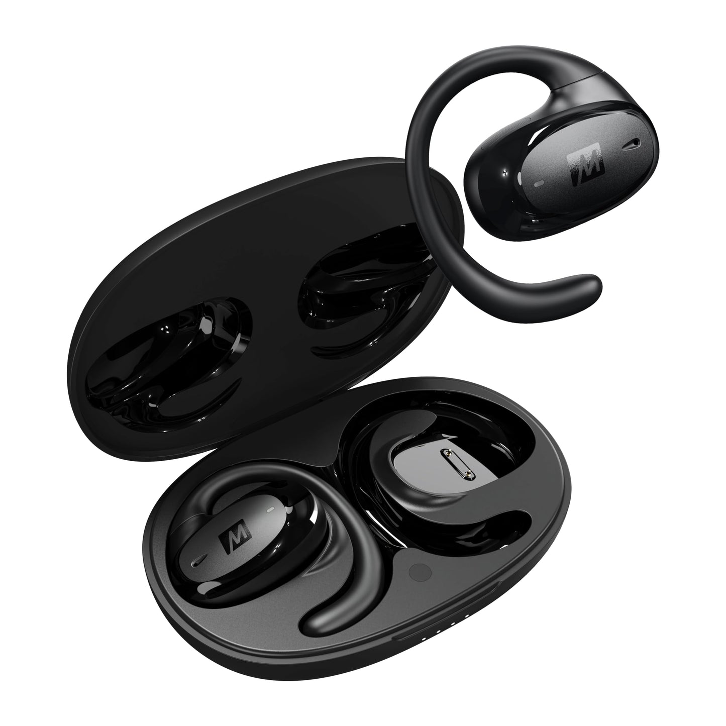MEE Audio AirHooks Pro True Wireless Open Ear Sports Headphones Bluetooth Earbuds - Comfortable Sweatproof Non-Isolating Headset Earphones for Safer…