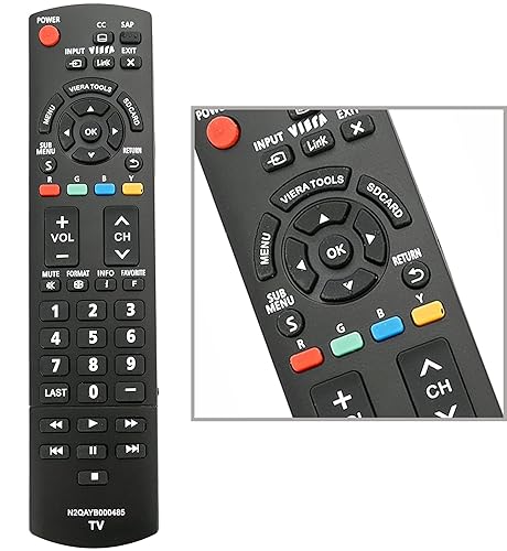 N2QAYB000485 Remote Replacement for 99% Panasonic LCD LED Plasma Viera TVs