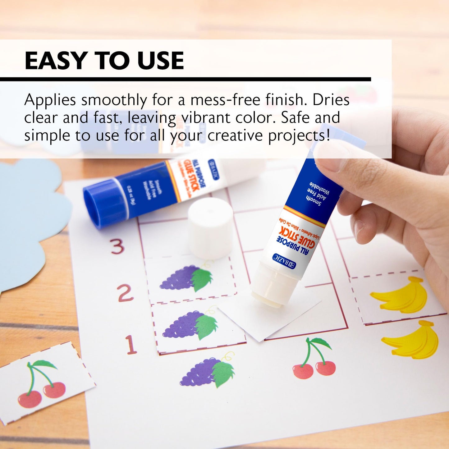 BAZIC Premium Glue Stick 8g/0.28 Oz.,White Glue Sticks, Multi-Purpose Acid Free, for Photos Paper Art Craft at School Home Office (4/Pack), 1-Pack