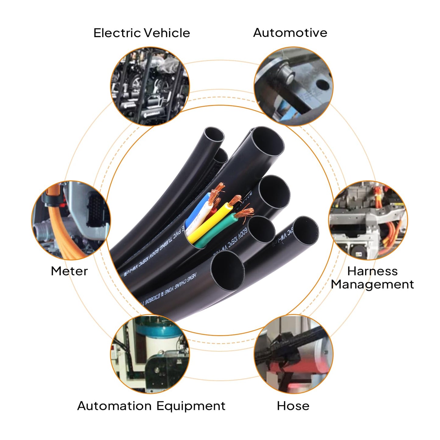 SUNNAREPOON Black Wire Harness Tubing, Car Unshrinkable Insulation Cord Sleeve for Wire Shielding Sheathing Organizer/Protection/Covering (1/4''(7MM)