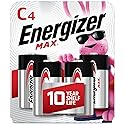 Energizer 30039800039768 Max C Batteries, Premium Alkaline C Cell Batteries (4 Battery Count), Silver
