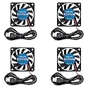 UMLIFE 60mm Fan, 4-Pack 5Volt 0.18A USB 60x60x10mm 6010 Brushless DC Computer CPU Heat Sink Cooling Cooler Fan 60mm x 10mm
