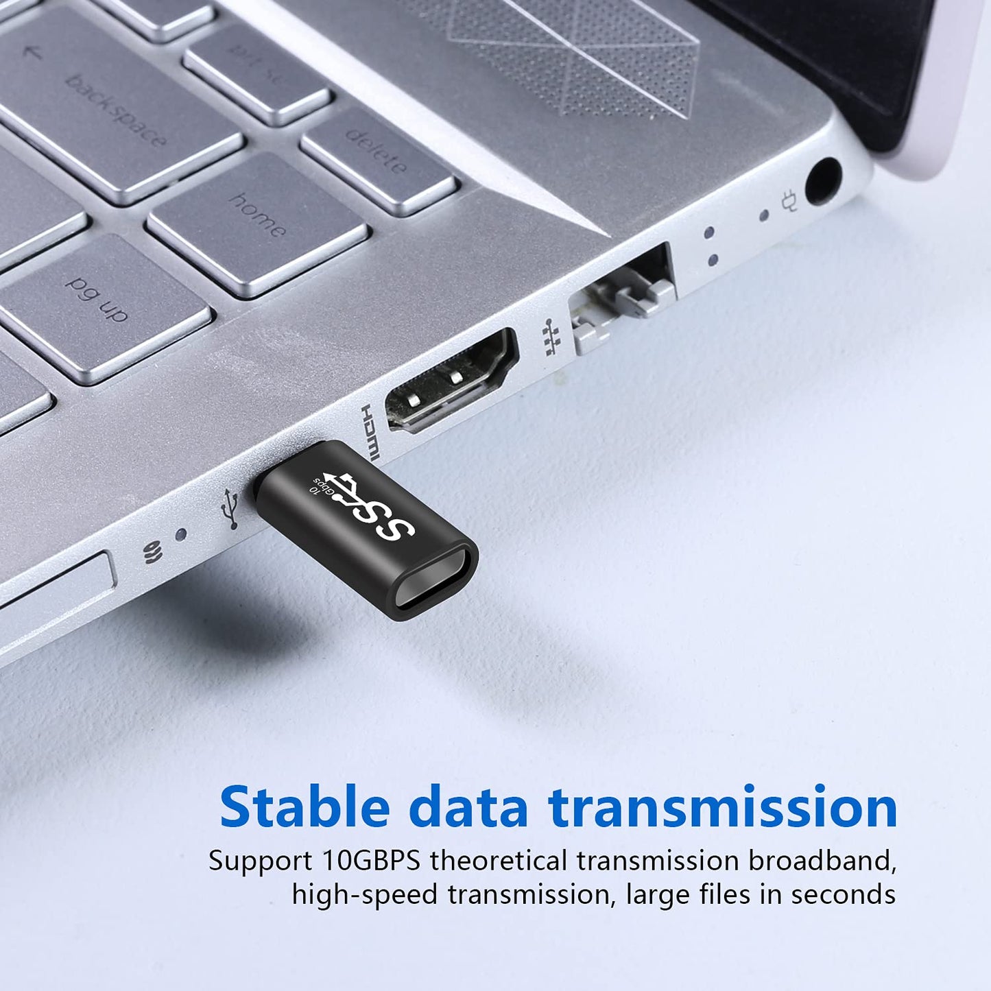 3in1 Pack USB 3.1 C Extension Coupler Adapter: USB C Male to Female, Compatible with MacBook, Nintendo Switch, Thunderbolt3 and More, Black