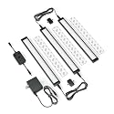EShine 3 Pack 12 inch Black Smart Dimmable LED Under Cabinet Lighting Kit Compatible with Alexa, Google - Cool White (6000K)