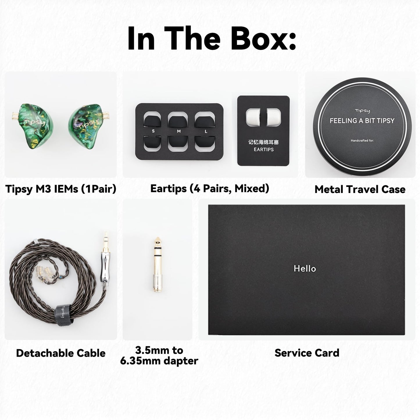 TipsyAuthen Tipsy M3 Professional IEM for Musicians, 2BA + 1DD Drivers, 36dB PNC, IPX5, Acoustic-Runway™ Technology, Skin-Friendly Resin, Detachable