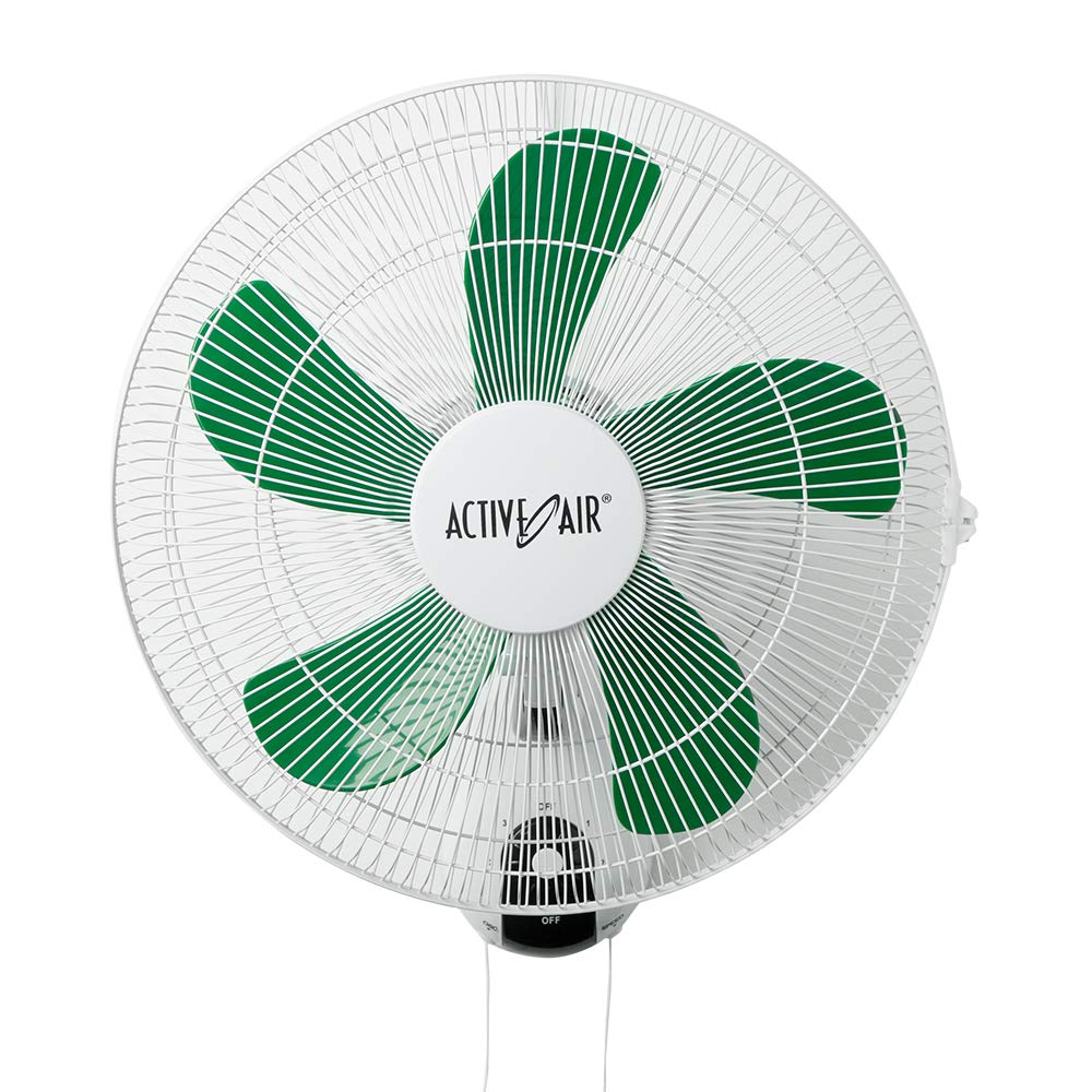 Active Air ACF16 16 inch 3-Speed Wall-Mountable 90-Degree Oscillating Hydroponic Grow Fan