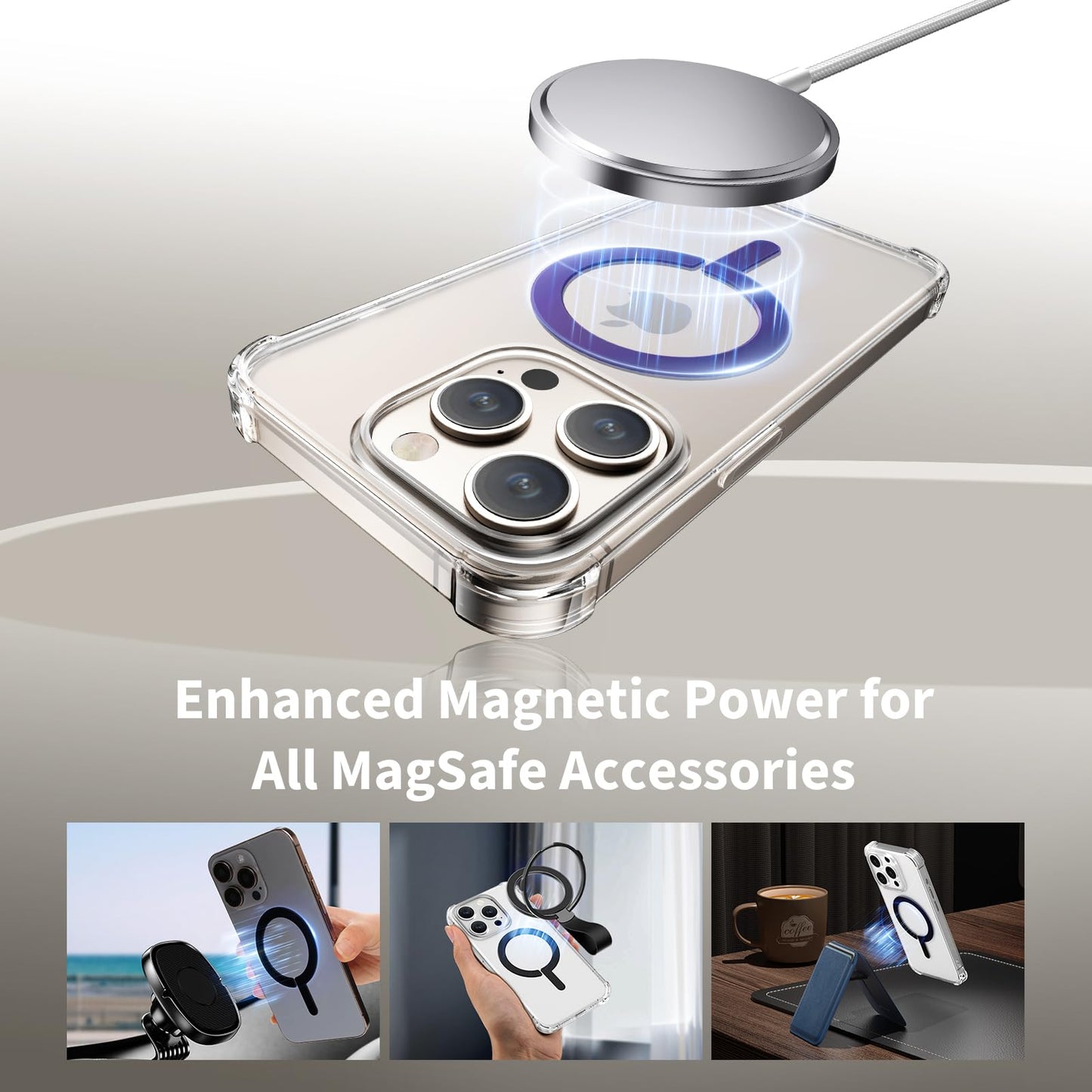 FlyCoco 2 Pack Magnetic Ring Compatible with MagSafe, Universal MagSafe Sticker, Magnetic Adapter Ring Wireless Charging for iPhone 15/14/13/12/11