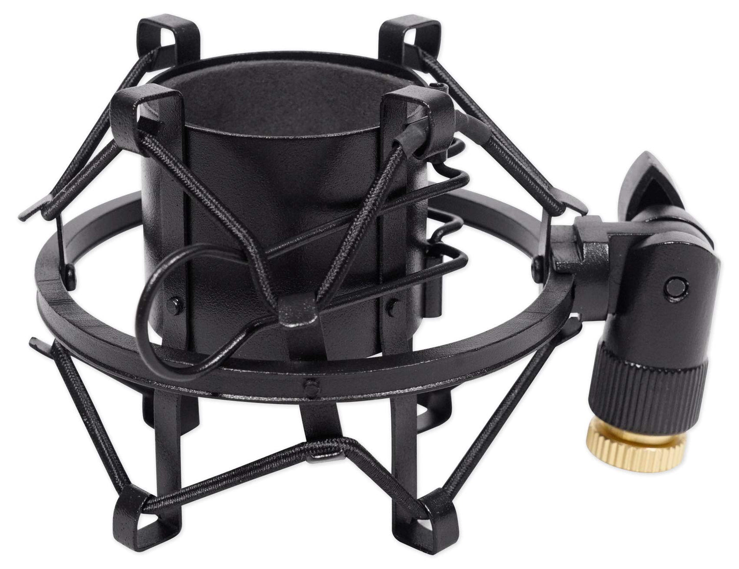 Rockville RockShock Black Metal Shock Mount with Foam Insert for Studio Condenser Microphones, Fits 43mm-48mm Mics, 5/8" Thread with 3/8" Adapter