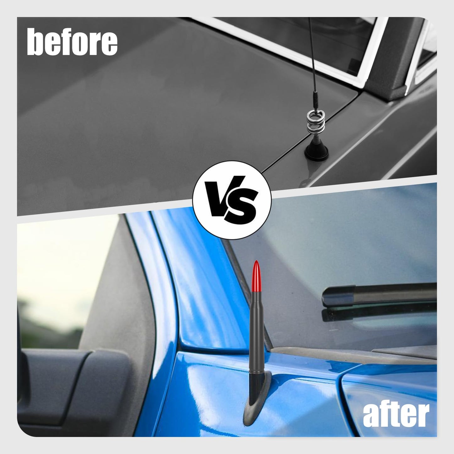 Medduw Car Bullet Antenna - Durable Vehicle Antenna Replacement for Chevrolet, Ford F150 F250 F350 RAM 1500 2500 Raptor Truck Antenna AccessoriesFord