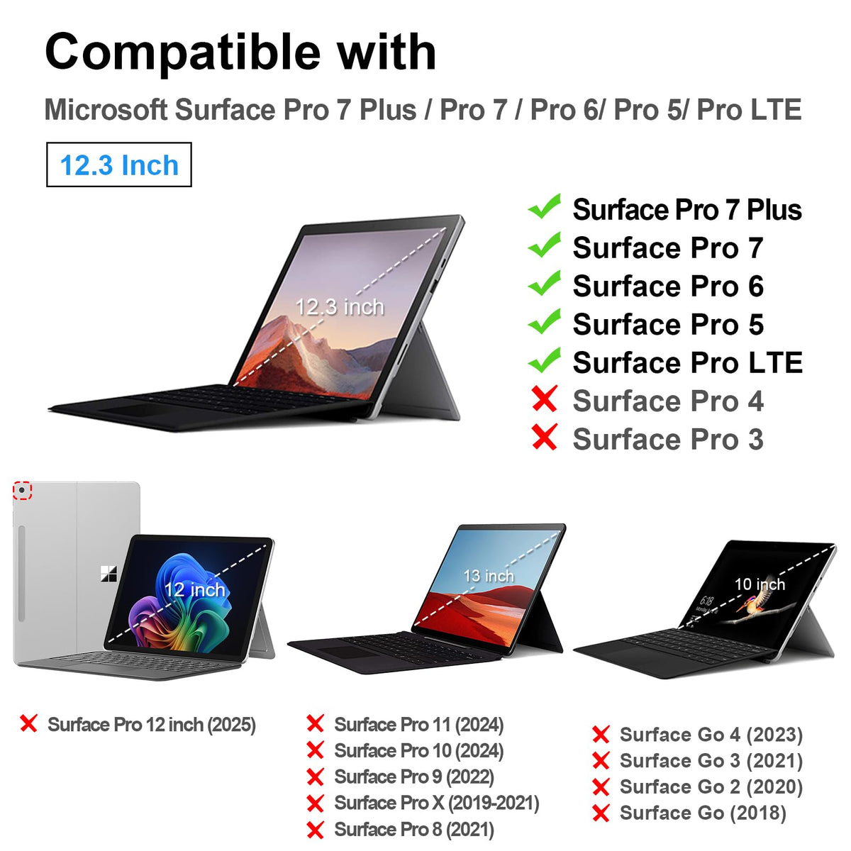 Fintie Hard Case for Microsoft Surface Pro 7 Plus, Surface Pro 7/6/5/LTE