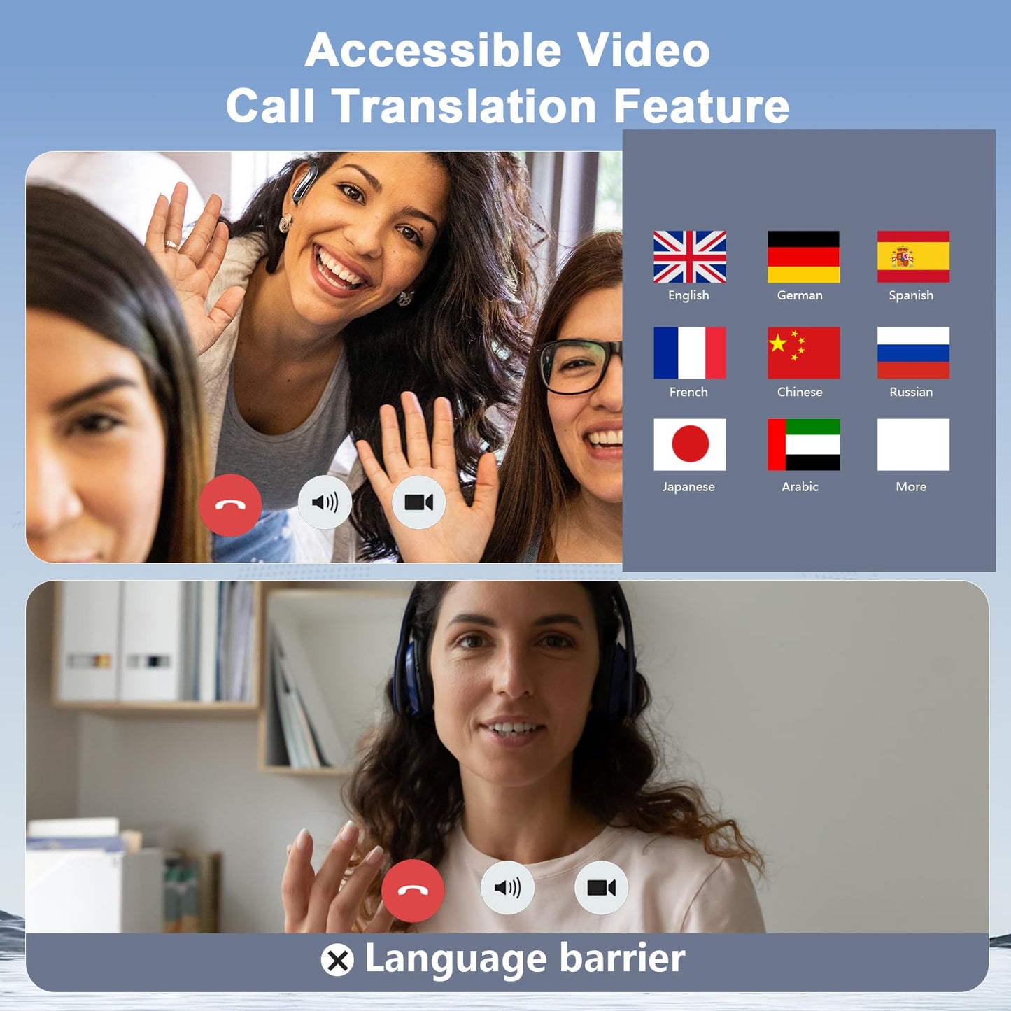 AI Translation Earbuds Real Time, Translator Headphones 164 Languages & Accents, Audifonos Traductores Inglés Español, Bluetooth5.4Device for Travel