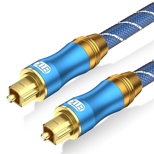 EMK Digital Optical Audio Cable Fiber Optical Toslink Cable SPDIF Audio Cable Male to Male Cord for Home Theater, Sound Bar, TV, PS4, Xbox