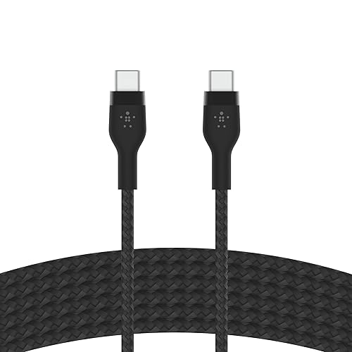 Belkin BoostCharge Pro Flex Braided USB-C to USB-C Cable (3M/10FT), USB-IF Fast Charging Cable for iPhone 16 Series, MacBook Pro, iPad Pro, Galaxy