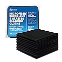 Premium Lens Screen Cleaning Cloth by Microfiber Wholesale | Black | 8”x8” | 10pk | Soft Microfiber Suede | Compact Size Reusable | No Lint