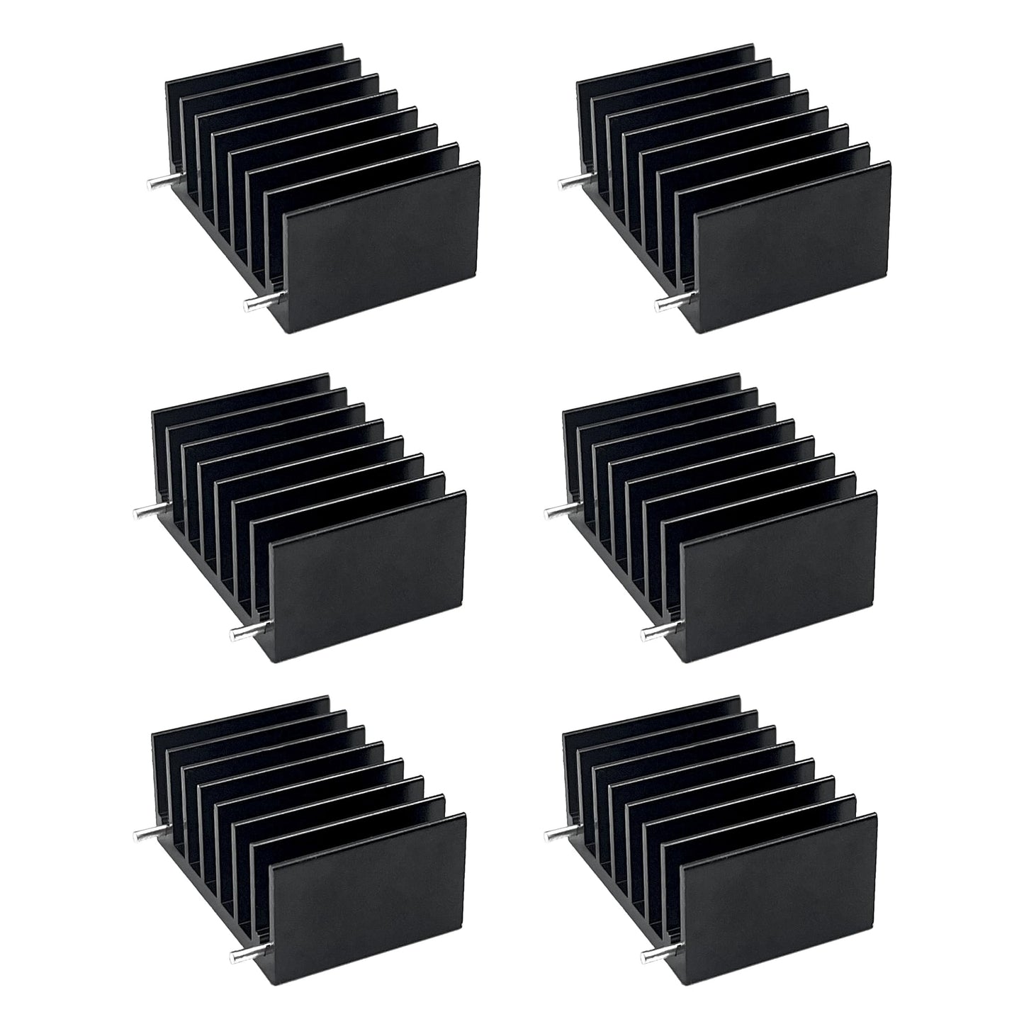 Awxlumv 6PCS TO-220 Aluminum Heatsink for MOS Tube Triode 0.98 x 1.42 x 0.63 inch / 25x36x16mm, TO-220 Heat Sink with 2 Support Pin for Cooling MOSFET