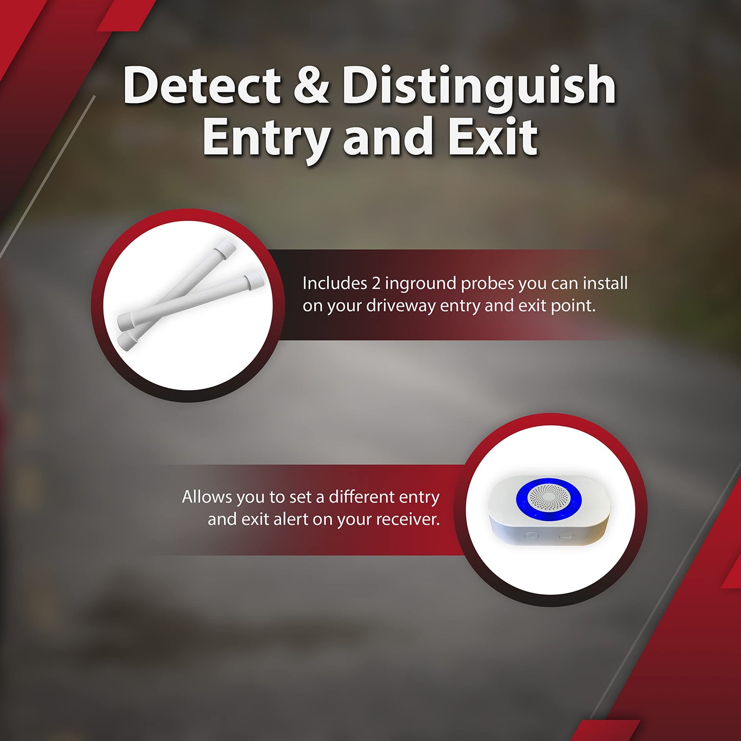 Dakota Alert Driveway Alarm System -DUAL-4k Plus Bundle - DAPT-4000 Driveway Alarm & RE-4K Plus Receiver, Directional Vehicle Sensor, Driveway Alarms