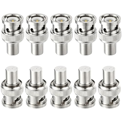 BNC Terminator, 10 Pack 50 Ohm BNC Male Cap Protective Cover for VNA, Signal Analyzers Coax Adapter Connector Coaxial Cable End