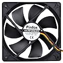 Pinfox 12V DC 120mm Quiet Cooling Fan Silent, Variable Speed Control by 5V to 12V Input, Dual Ball Bearings 3 Pin for PC Computer Case, Home Theater