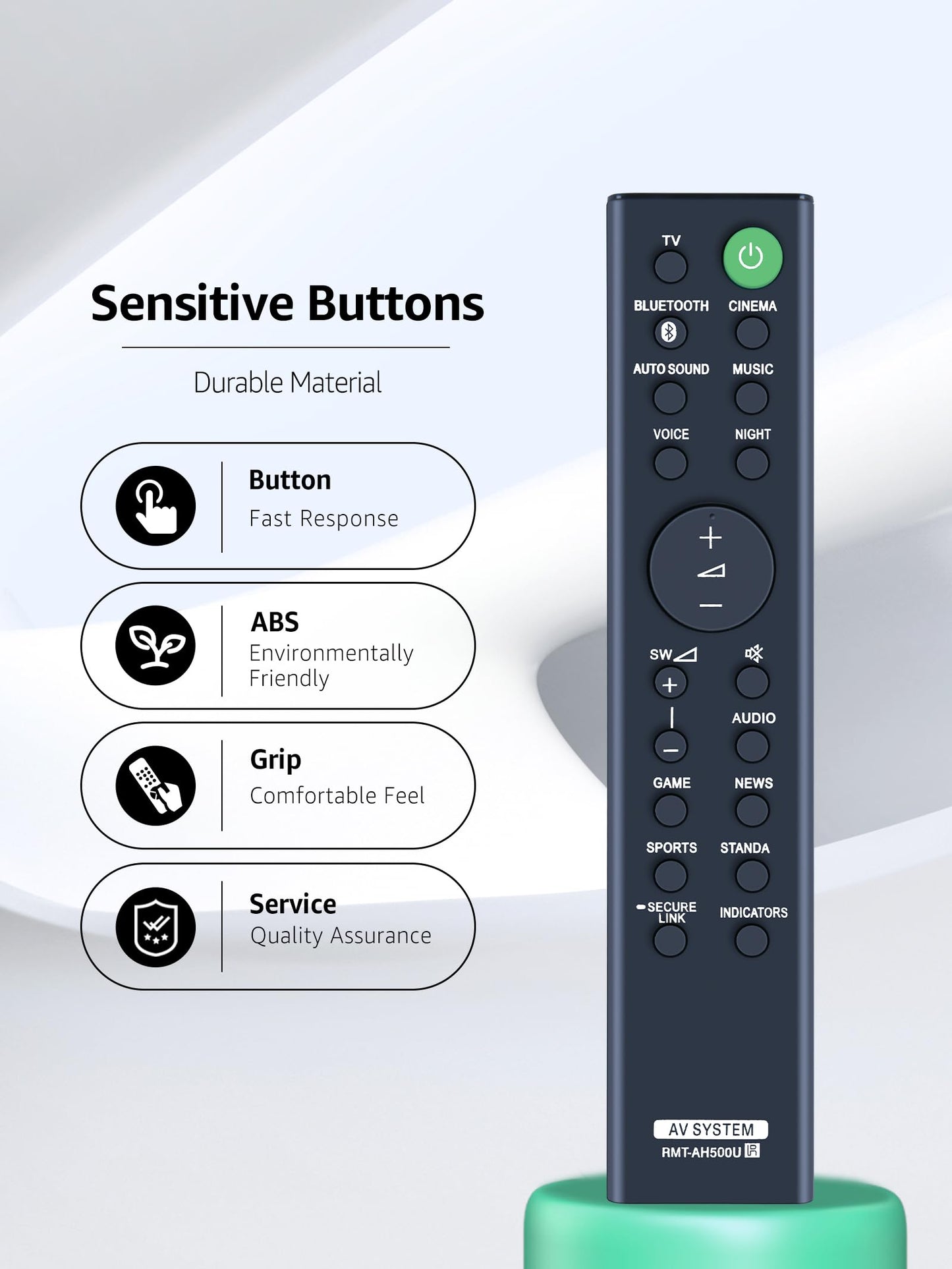 RMT-AH500U Replacement Remote Control fit for Sony Soundbar HT-S350 HT-SD35 SA-WS350 SA-S350 SA-WSD35 SA-SD35